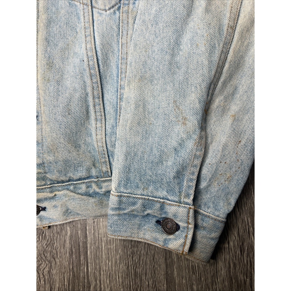 Levi's VTG 70s Denim Trucker Jacket Sz 44 Type 3 70505 0214 Light Wash Thrashed! - Picture 6 of 16